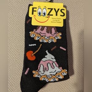 Foozys Women's Black Novelty Sundae Socks